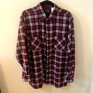 Scandia Woods plaid shirt size large -  medium weight - fabric type unknown